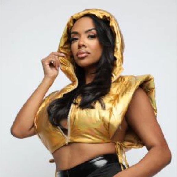 •Galactic Snow Girl• Puffer Vest Hoodie - Picture 3 of 4